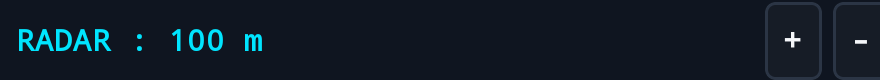 RADAR : 100 m (+/- Range Adjuster Bar) Icon Crop