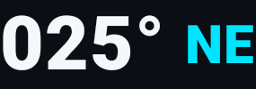 025° NE Azimuth Heading Display Icon Crop