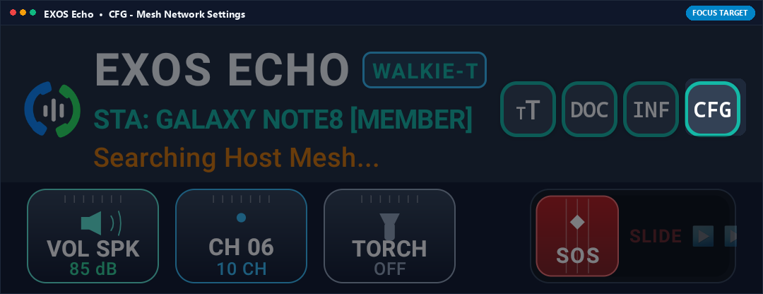 Actual App Snapshot: CFG (Radio Network Configuration) Highlighted on Note 8 Interface