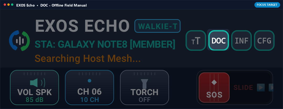 Actual App Snapshot: DOC (Offline Tactical Operations Manual) Highlighted on Note 8 Interface