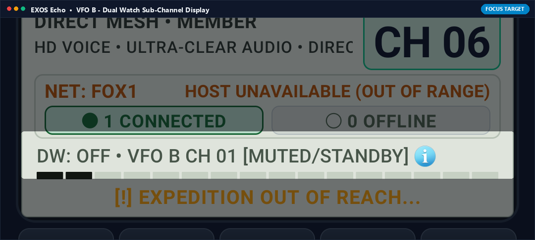 Actual App Snapshot: VFO B Monitor (Dual Watch Sub-Channel Display) Highlighted on Note 8 Interface