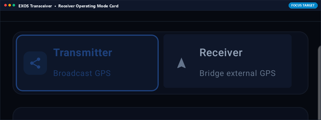 Actual App Snapshot: Receiver Mode (Bridge External Hardware GPS) Highlighted on Note 8 Interface