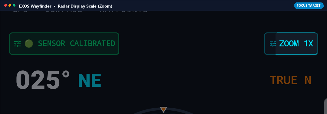 Actual App Snapshot: ZOOM 1X (Radar & Dial Scale Toggle) Highlighted on Note 8 Interface