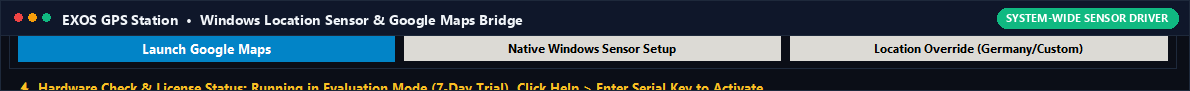 Native Windows Location Sensor Platform Integration