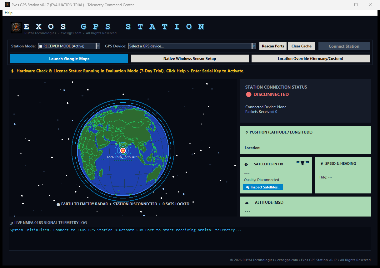 EXOS GPS Station Windows Live Interface