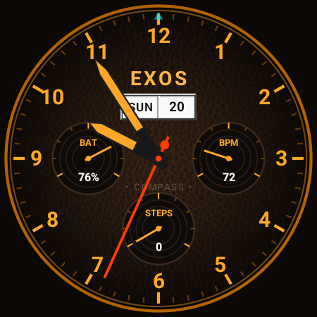 EXOS Watchout Heritage Orange Watch Face