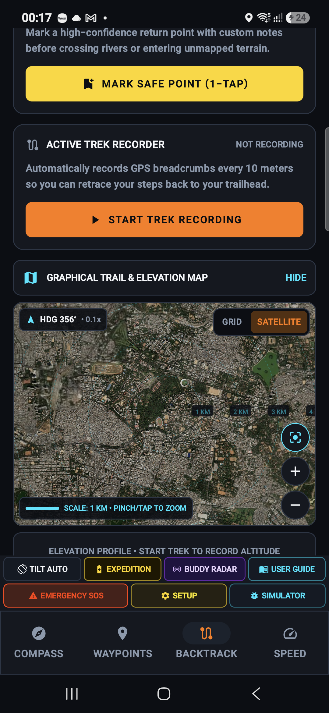Satellite Backtrack Trail